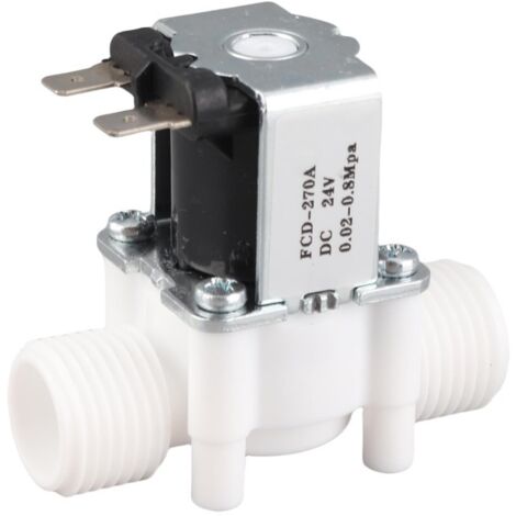 Válvula solenoide de plástico G1/2 NC, normalmente cerrada, para suministro de agua, 220-240 V CA