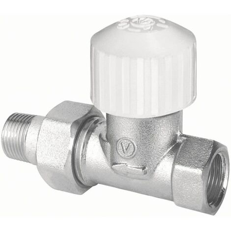 Válvula termostática recta VECTOR tipo ZT22 DN15, niquelada, con preajuste