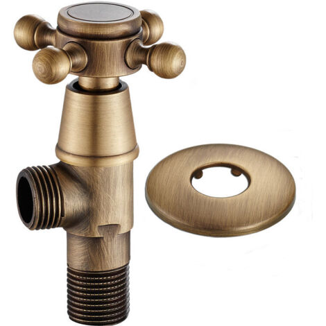 Válvula triangular de latón, válvula angular de cobre para baño G1/2, válvula universal de cierre de agua fría y caliente, componentes de ducha, conexión universal