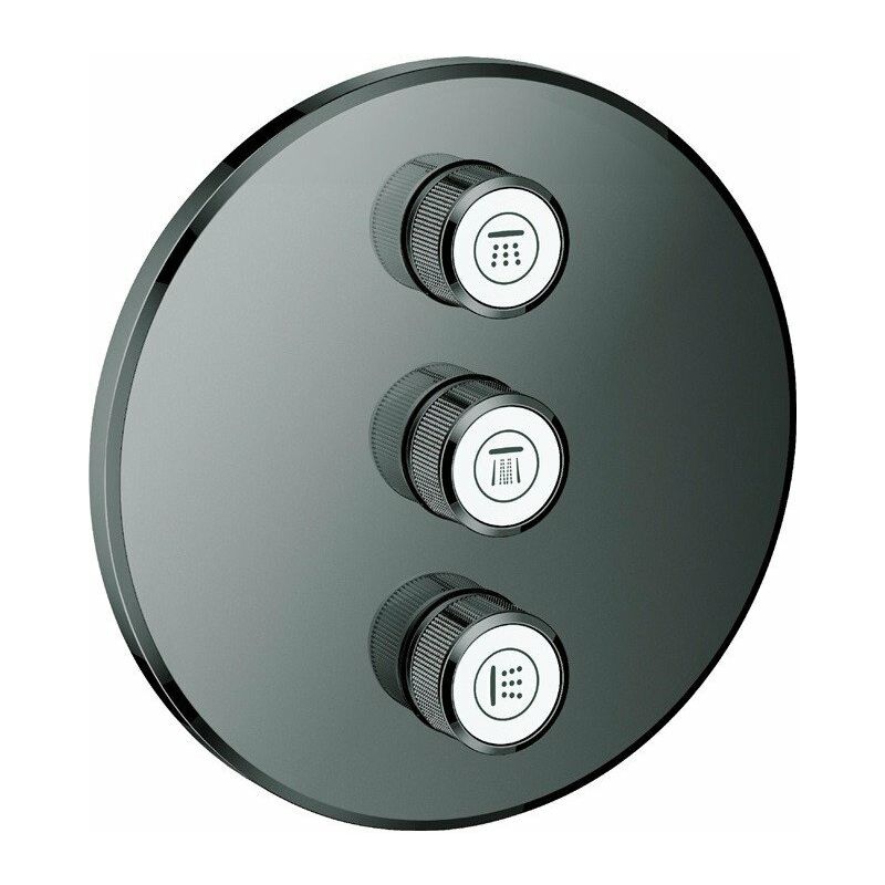 

Válvula triple empotrada Smart Control 29122 FMS redonda grafito duro