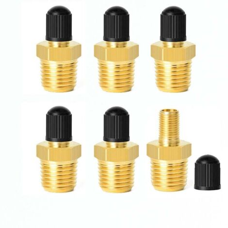 Válvulas de tanque ZVD de 6 piezas, 1/4" NPT, de latón resistente a la corrosión con rosca macho de 1/4", para tanques de compresores de aire