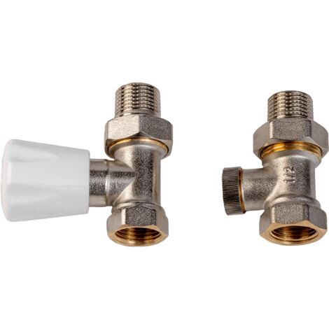 Valx Kit simple de vannes de régulation pour radiateurs de chauffage central, nickel