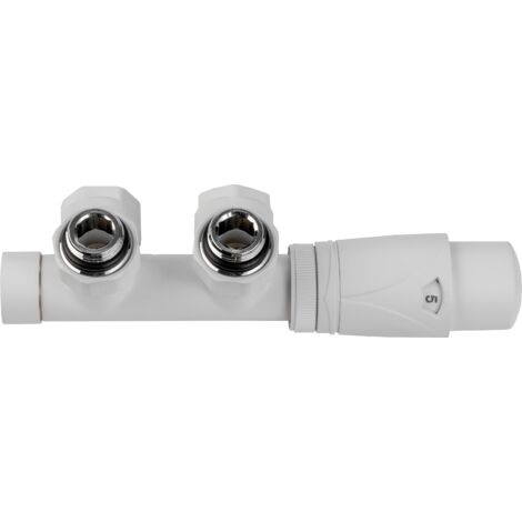 Valx Vanne combinée DUO universelle blanche avec raccords PEX 3/4”x16 mm
