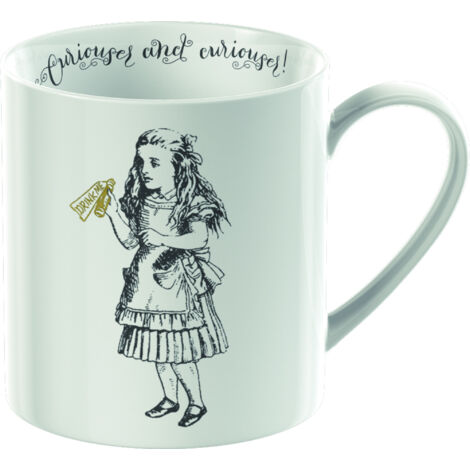 V&ampA Alice's Adventures in Wonderland - Set de Becher in Geschenkbox de, Porzellan, Gold white und schwarz, 350 ML