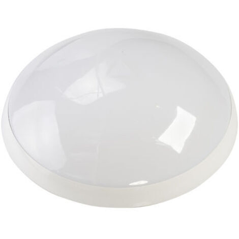 Vandalensichere Deckenleuchte Camea, E27 75W, IP44, Diffusor aus mattiertem Polycarbonat OPAL, weißer Ring