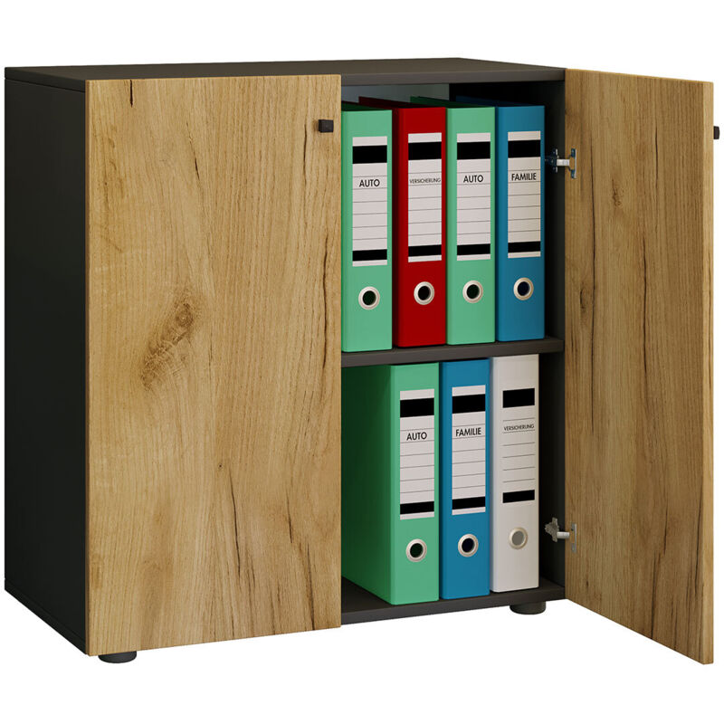 Ebuy24 - Bureautique Lona l. 70 x h. 74 x p. 40 cm Anthrazit / Honig-Eiche Ebuy24 - Bureautique Lona l. 70 x h. 74 x p. 40 cm Anthrazit / Honig-Eiche