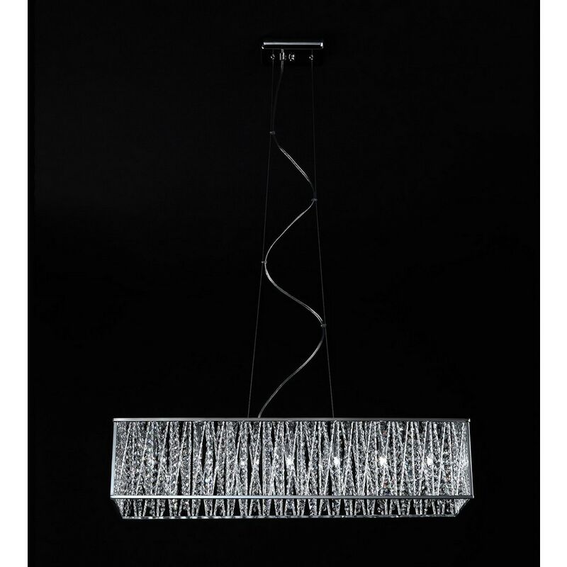 Vanessa - Modern Hanging Pendant Chrome 7 Light with Anodized Aluminum, Silver Shade, G9 - Italux