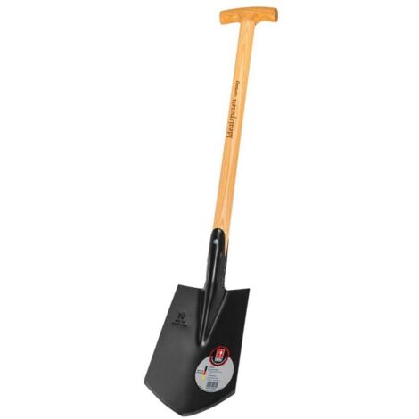 Vanga compatta IDEAL, forma Geestemünder, misura 0, nera, manico a T in frassino, 60 cm - 15040095