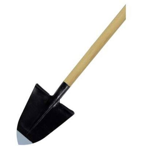 VANGHETTO A PUNTA FORGIATO + MANICO  ACCIAIO/LEGNO CM 29X33 H.CM 168