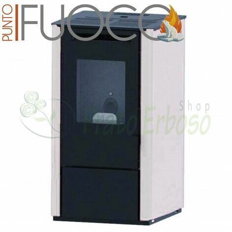 Vania - Estufa de pellet blanca de 9,5 Kw