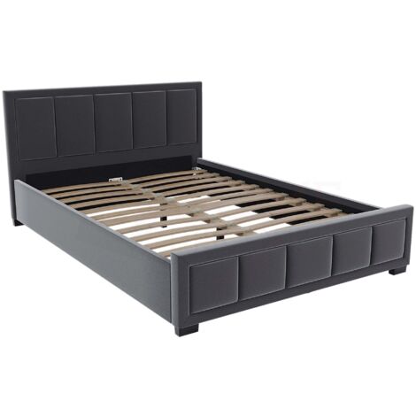 Vanita 4ft6 Double Modern Fabric Bed Frame, 135 x 190 cm, Dark-Grey
