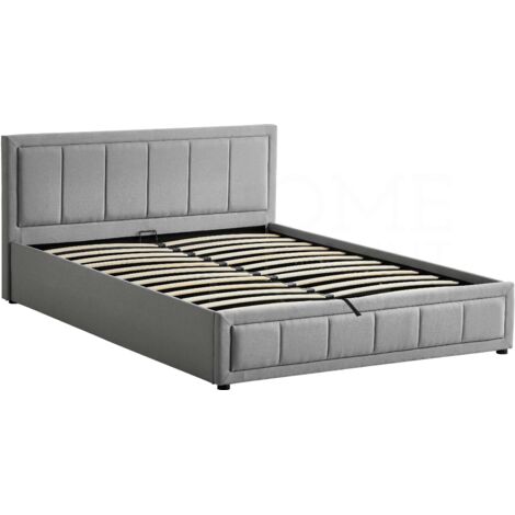Vanita 5ft King Size Modern Fabric Ottoman Bed Frame, 150 x 200 cm, Light-Grey
