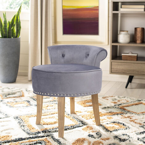 main image of "Vanity Dressing Table Stool Velvet Makeup Piano Chair Living Dining Room Bedroom Seat"