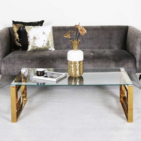 VANITY LIVING Rectangular Coffee Table for Living Room Furniture, 120cm Centre Table