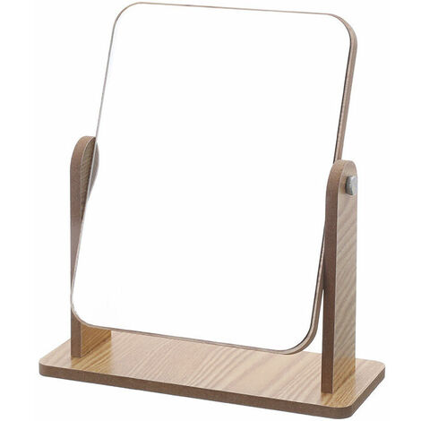 Vanity Makeup Mirror with Natural Bamboo Stand, 8 Inch 1X/3X Magnification Double Sided 360 Degree Swivel Magnifying Mirror