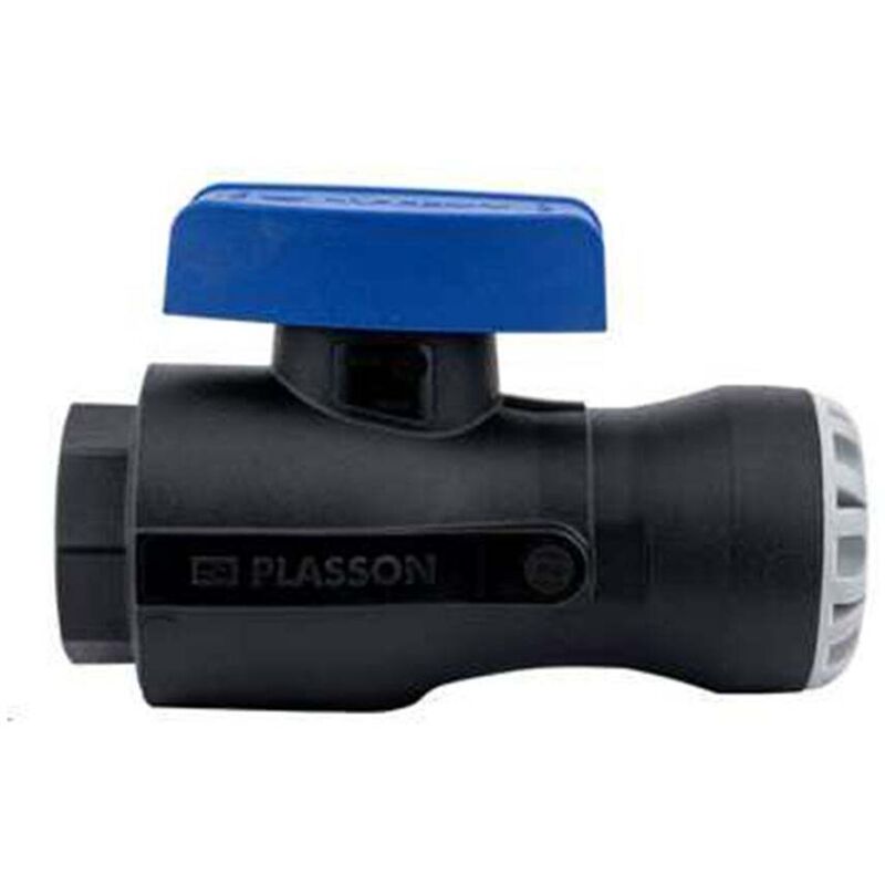 Vanne 1/4 tour encliquetable tekplass pe Ø25 - Femelle 3/4'' (20/27) avec deux prises de purge 1/8'' (5/10) - Purge non fournie