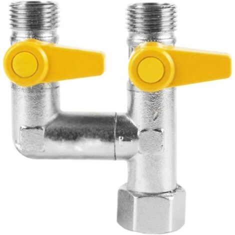 Vanne 3 Voie Raccord, 1/2" Vanne à Boisseau De Forme De Y Inverseur Répartiteur De Robinet, Vanne à Boisseau Sphérique à Gaz Robinet éteindre Diviseur De Tuyau Pour Air Eau Carburant Gaz