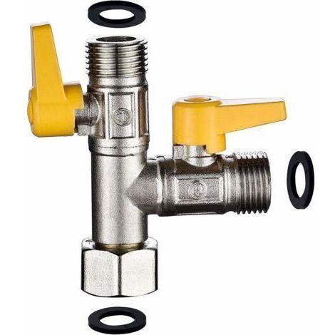 Vanne 3 Voie Raccord Douchette et Douche de Tête Bras de Douche Inverseur 3 Voies en Laiton Adaptateur Robinet Éteindre, DSF009