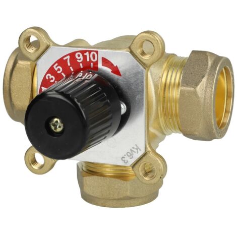 Vanne 3 voies chauffage avec bague de serrage diam. 28 mm