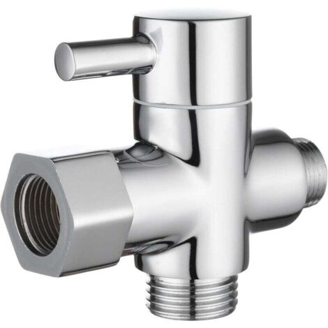 Vanne 3 Voies en Laiton Massif 3/8" Adaptateur Vanne de Derivation pour Toilette WC-Fei Yu