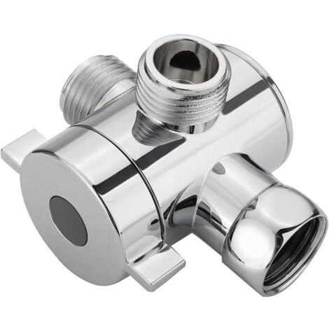 Vanne 3 voies G1/2, inverseur de douche avec robinet d'arrêt, chromé