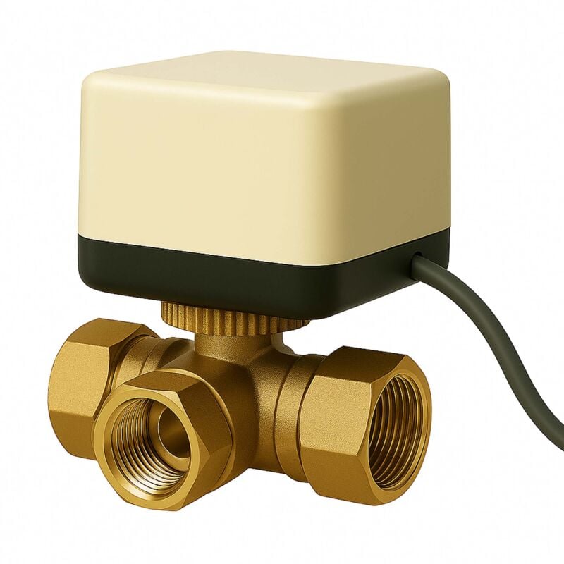 Vanne 3 voies motorisée Motovanne Électrovanne de zone à bille chauffage DN20 26.9 mm (3/4') 220VAC