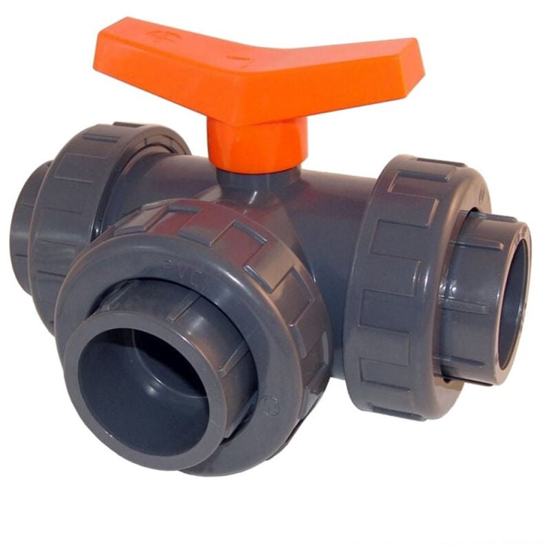 Aquazendo - Vanne 3 voies pvc pression en t ø 50 mm - Fitt