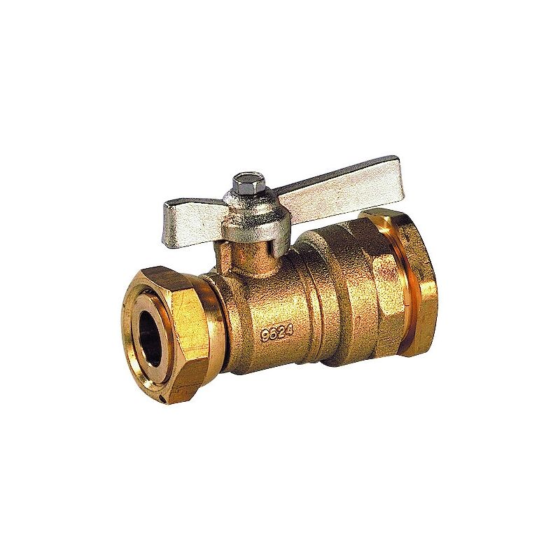 Vanne à boisseau sphérique 654 - Avec écrou prisonnier : Oui - Avec purge : Non - diamètre de raccordement : 3/4'-32mm Sferaco