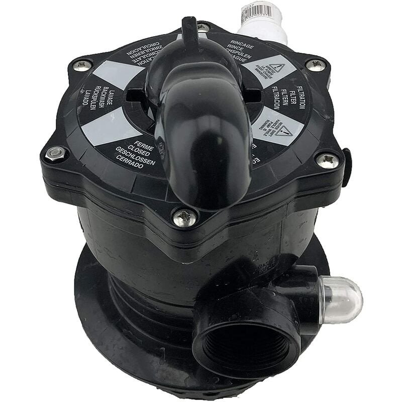 Vanne 6 Voies Filtre Piscine - Pour Filtre EDG Aqualux Axos Xeo Top - Noire