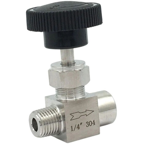 Vanne à aiguille, mâle 1/4" x femelle 1/4"