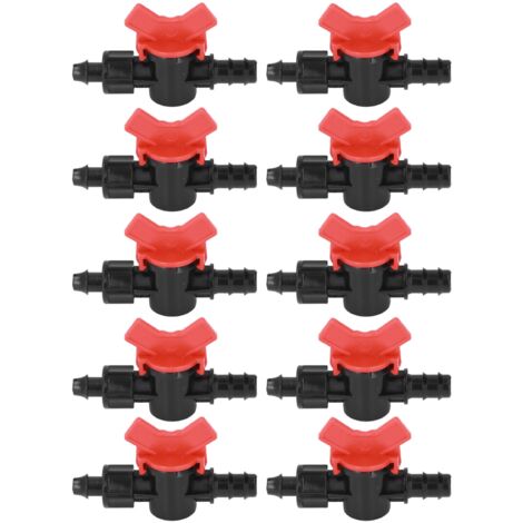 Vanne à bille barbelée 10 pièces 5/8 pouces réglable prévenir les fuites vanne de commutation d'irrigation goutte à goutte pour l'irrigation