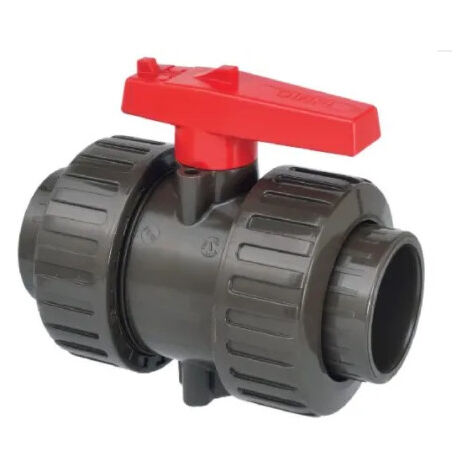 Vanne à bille double union PVC HTA diamètre 50