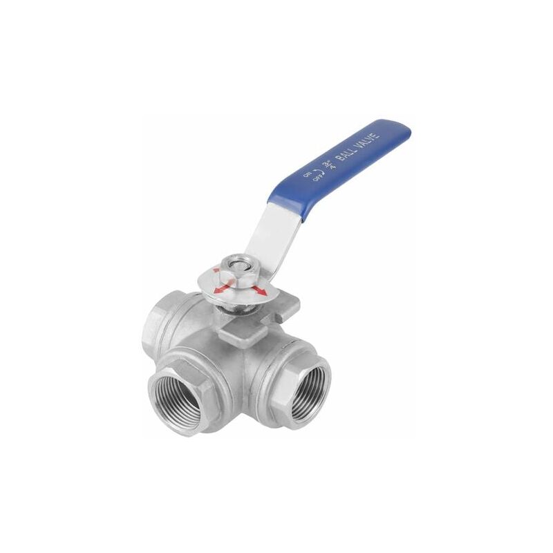 Gabrielle - Vanne à bille en acier inoxydable SUS304, vanne à bille à trois voies de type t, vanne de réservoir de carburant, vanne à bille filetée à