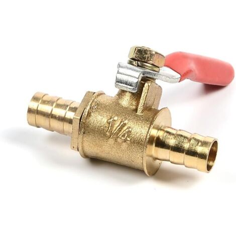 Vanne à bille en laiton, raccord de tuyau cannelé de 8 mm, adaptateur de connecteur de robinet pour eau, gaz, huile