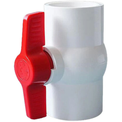 Vanne à bille en PVC avec poignée en T, vanne blanche 32 mm