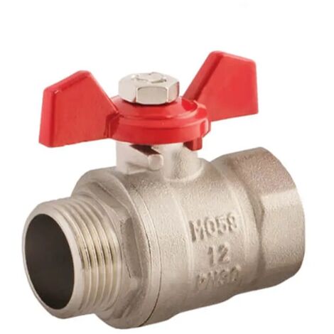Vanne à bille IDMAR 3/8" pour eau GW/MZ avec papillon