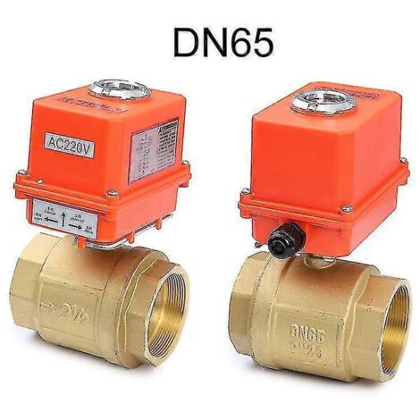 Vanne à bille motorisée DN65 2-1/2" (2024) en laiton, 220 V CA / 24 V CC