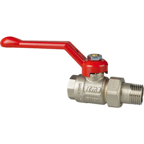 Vanne à bille passage intégral avec raccord et levier en aluminium Icma 1"1/2 Pn 30