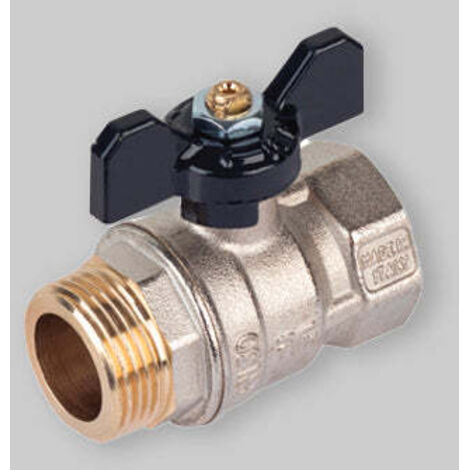 Vanne à Bille Port Standard M-F Aluminium Papillon Tiemme 1" Pn 25