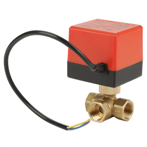 Vanne à bille synchrone à hystérésis AC220v, 3 voies motorisées, diamètre du trou d'écoulement de 10 mm, G1/2, course de 4,0 mm pour le contrôle de l'eau de la bobine de ventilateur