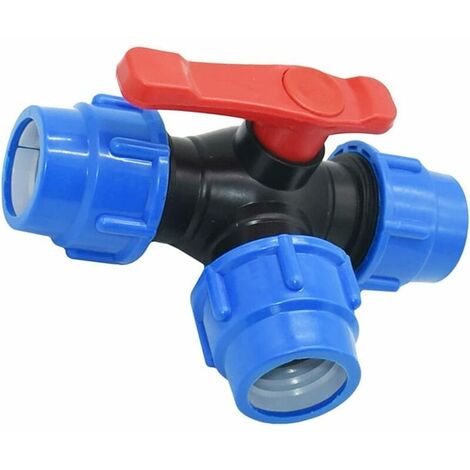 Vanne À Bille,20/25/32/40/50/63mm Tuyau PE Raccord Rapide Vanne À Boisseau Sphérique À Trois Voies PVC Interrupteur Rapide Joint en T (Size : 25mm)