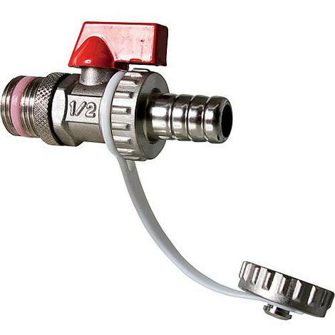Vanne a bois. spher. avec levier 1/2" laiton nickelé - bague Teflon et joint PTFE