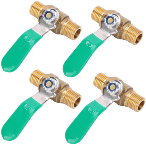 Vanne à boisseau sphérique 1/4" en laiton renforcé, double filetage externe pour plomberie et tuyauterie - 4 pièces