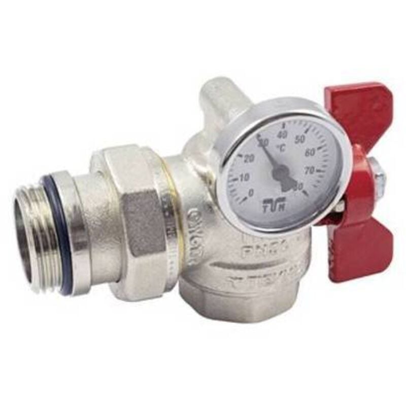 Tiemm - Vanne à boisseau sphérique carrée avec thermomètre