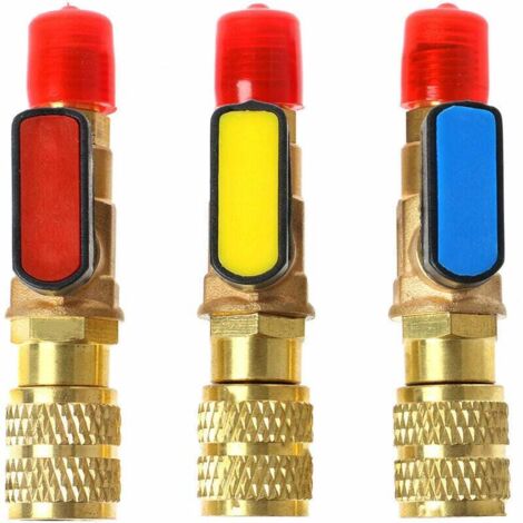 Vanne à Boisseau Sphérique de Réfrigérant de Climatisation, Adaptateur de Vanne à Boisseau Sphérique D'arrêt Droit pour Tuyaux de Charge R22 R410A Outils de Réfrigérant de Climatisation