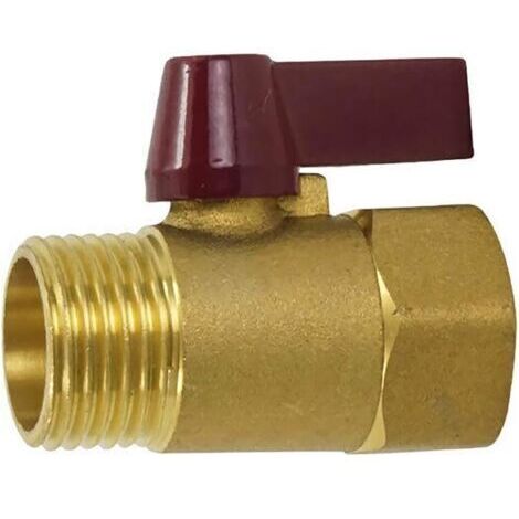 Vanne à boisseau sphérique en laiton 1/2" BSP Valve d'arrêt mâle vers femelle pour gaz naturel, air, eau, carburant (lot de 1)