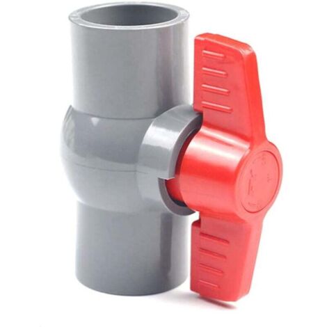 Vanne à boisseau sphérique en PVC, valve à boisseau sphérique en plastique (φ40 mm),pour tuyau d'alimentation en eau connexion par glissement gris