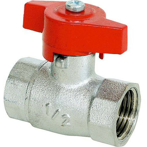 Vanne a boisseau spherique laiton PN20 passage integral, poignee papillon DN20 3/4" femelle femelle