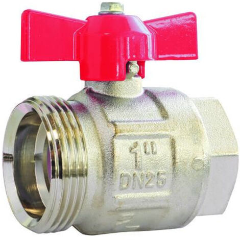 VANNE A BOISSEAU SPHERIQUE NICKELEE - MANETTE ROUGE