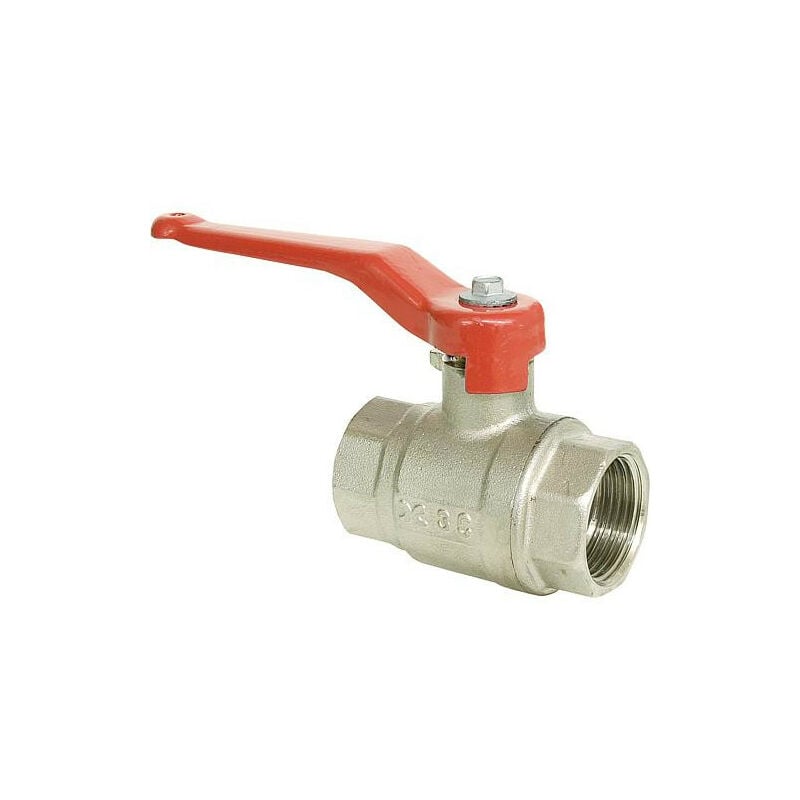 Vanne a boisseau spherique pass integral, bilateral fem 1'1/2 Laiton nickele pn 40, acs